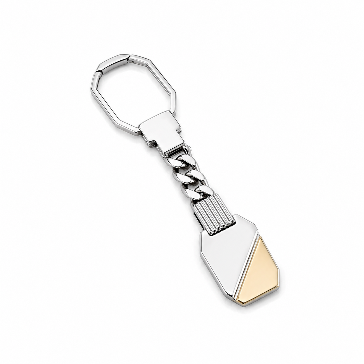 9KT SILVER AND GOLD KEY RING