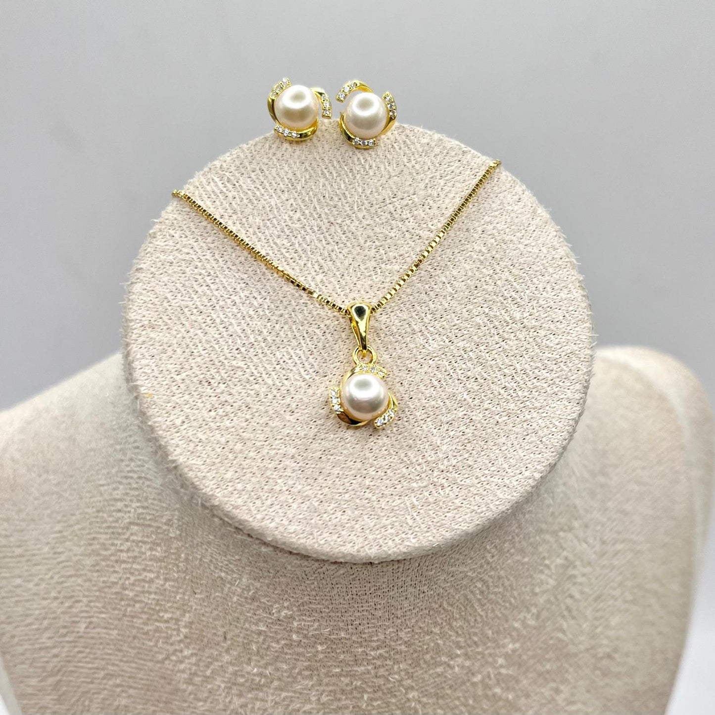 SET CL + OR PERLA E SPIRALE ZIRCONI