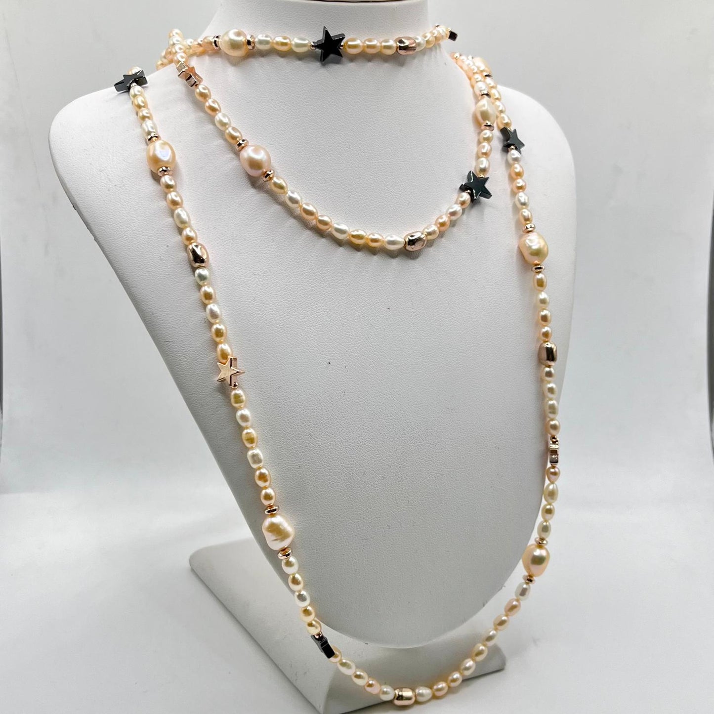 CL 3 FILI CON PERLE E STELLE NERE