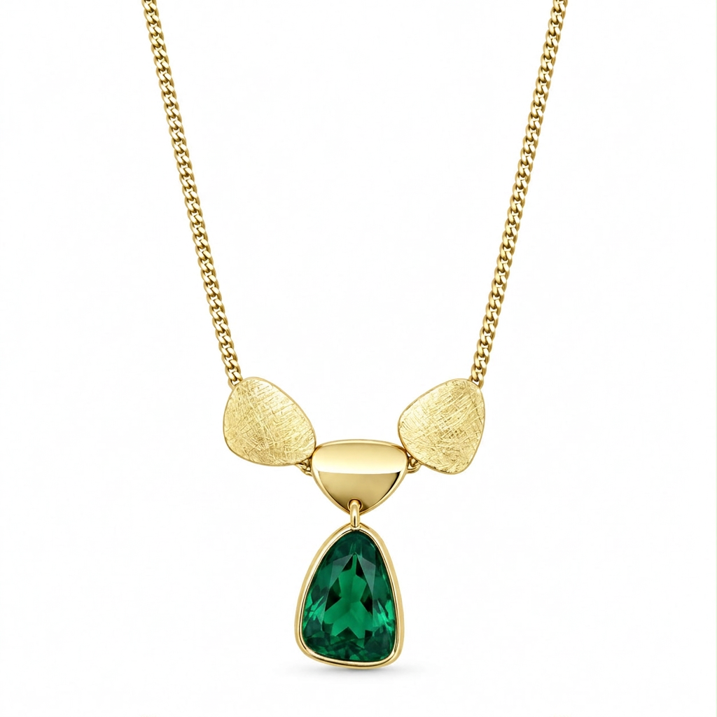 Collana con pietra verde