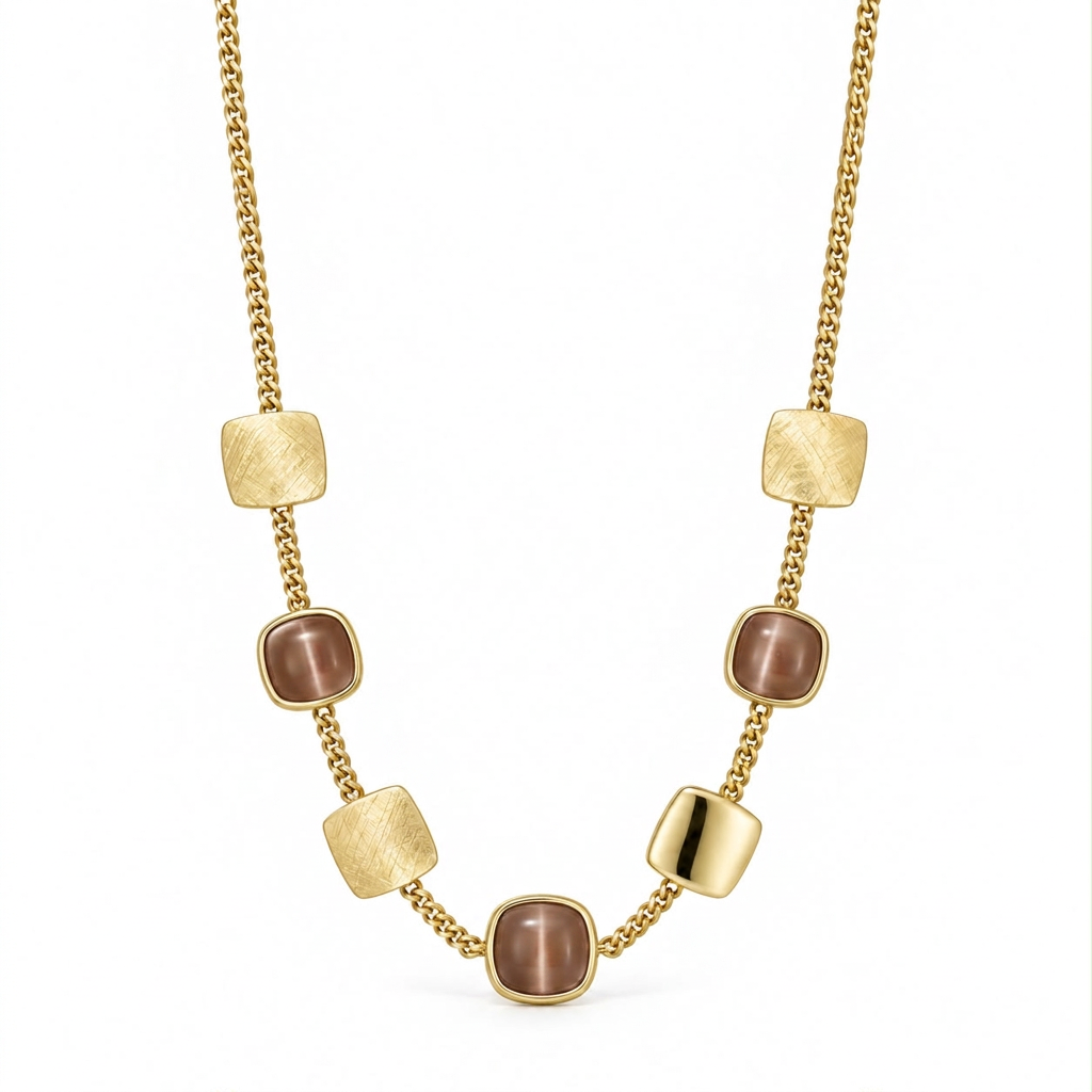Collana con pietre marroncine