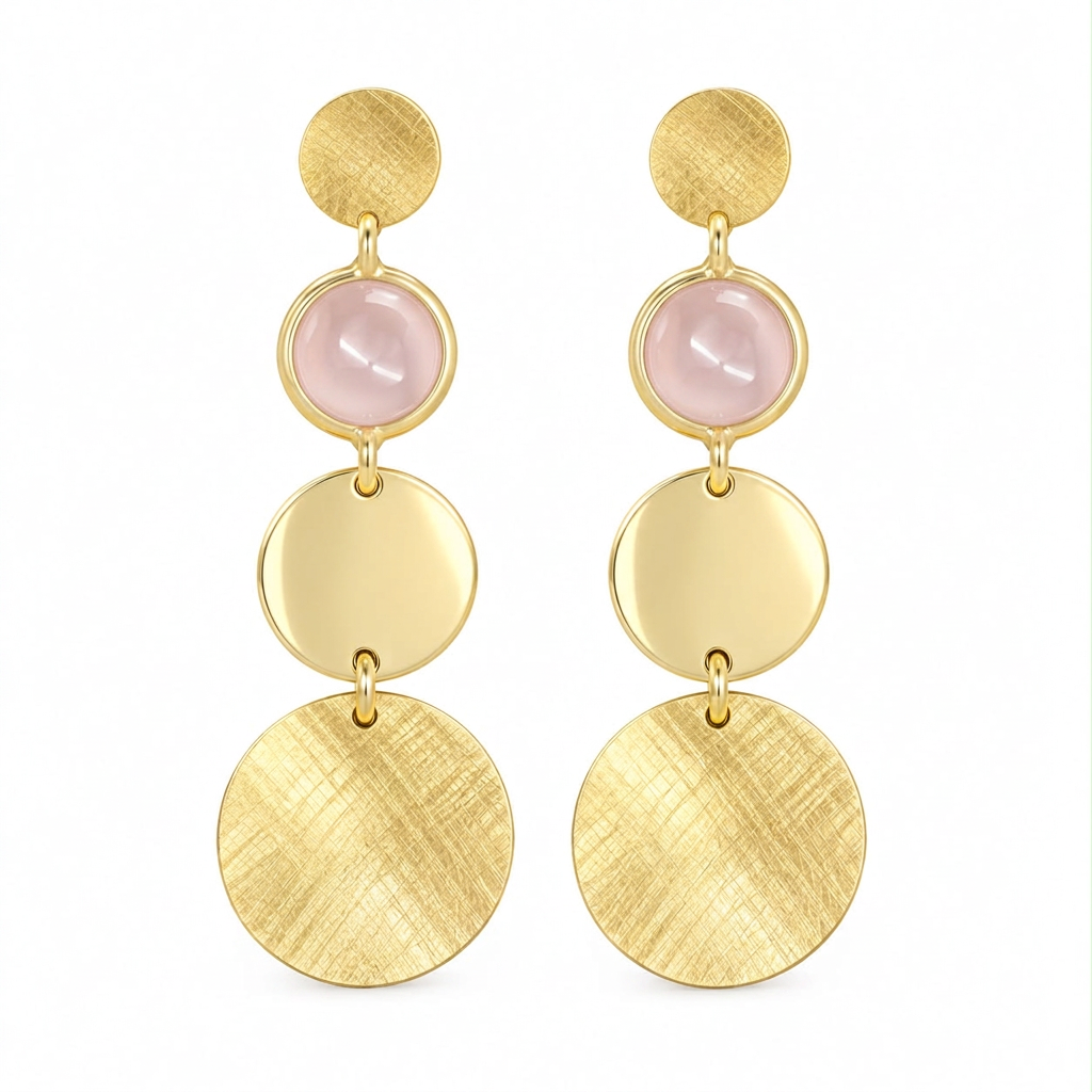 Orecchini con pietre rosa chiaro