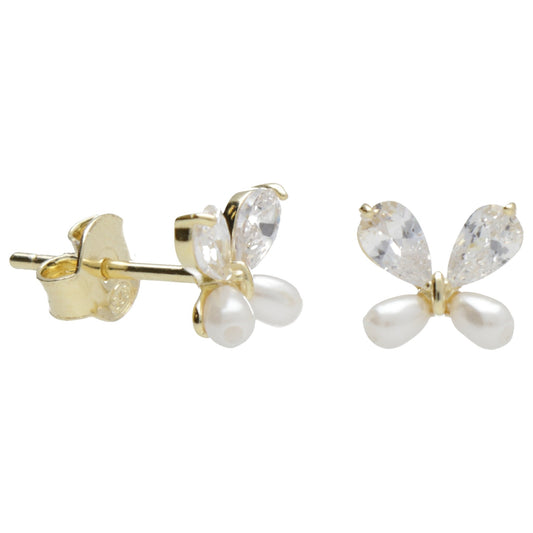 OR FARFALLA CON PIETRA E PERLA