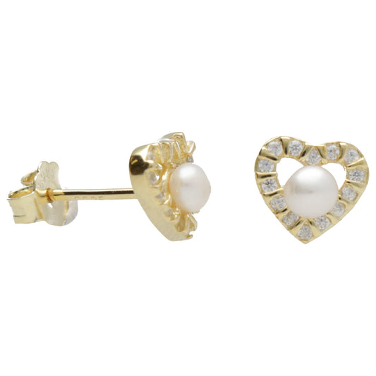 OR CUORE ZIRC + PERLA CENTRALE