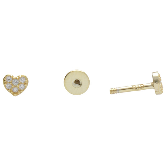 PIERCING CUORE ZIRC CHIUSURA A VITE