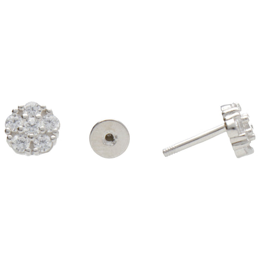 PIERCING FIORE ZIRC CHIUSURA A VITE