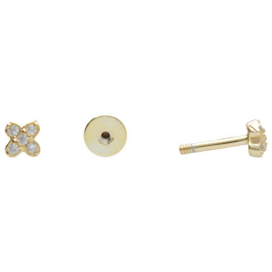 PIERCING MINI FARFALLA ZIRC CON CHIUSURA A VITE
