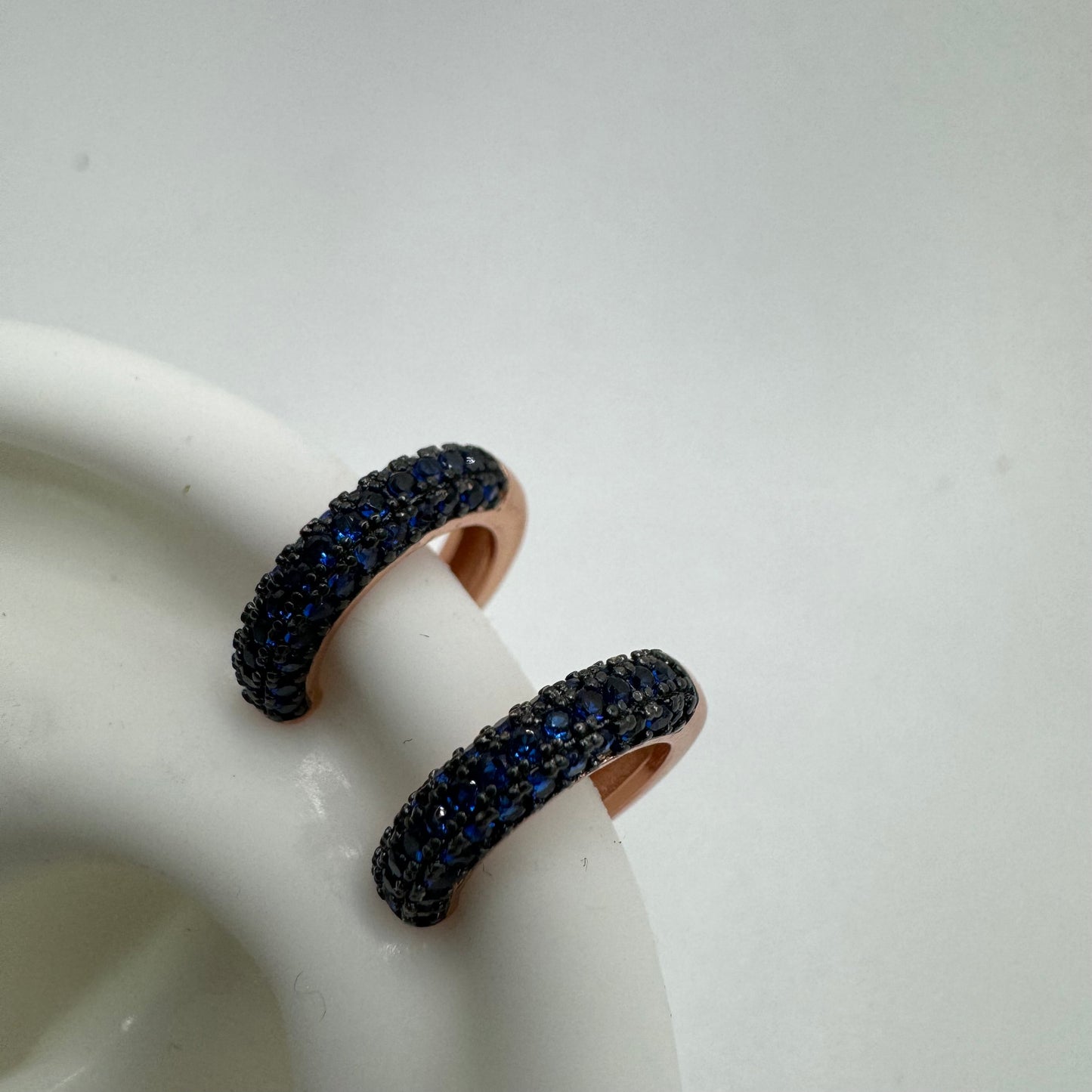 EARCUFF COPPIA ZIRCONI BLU 3MM 11MM