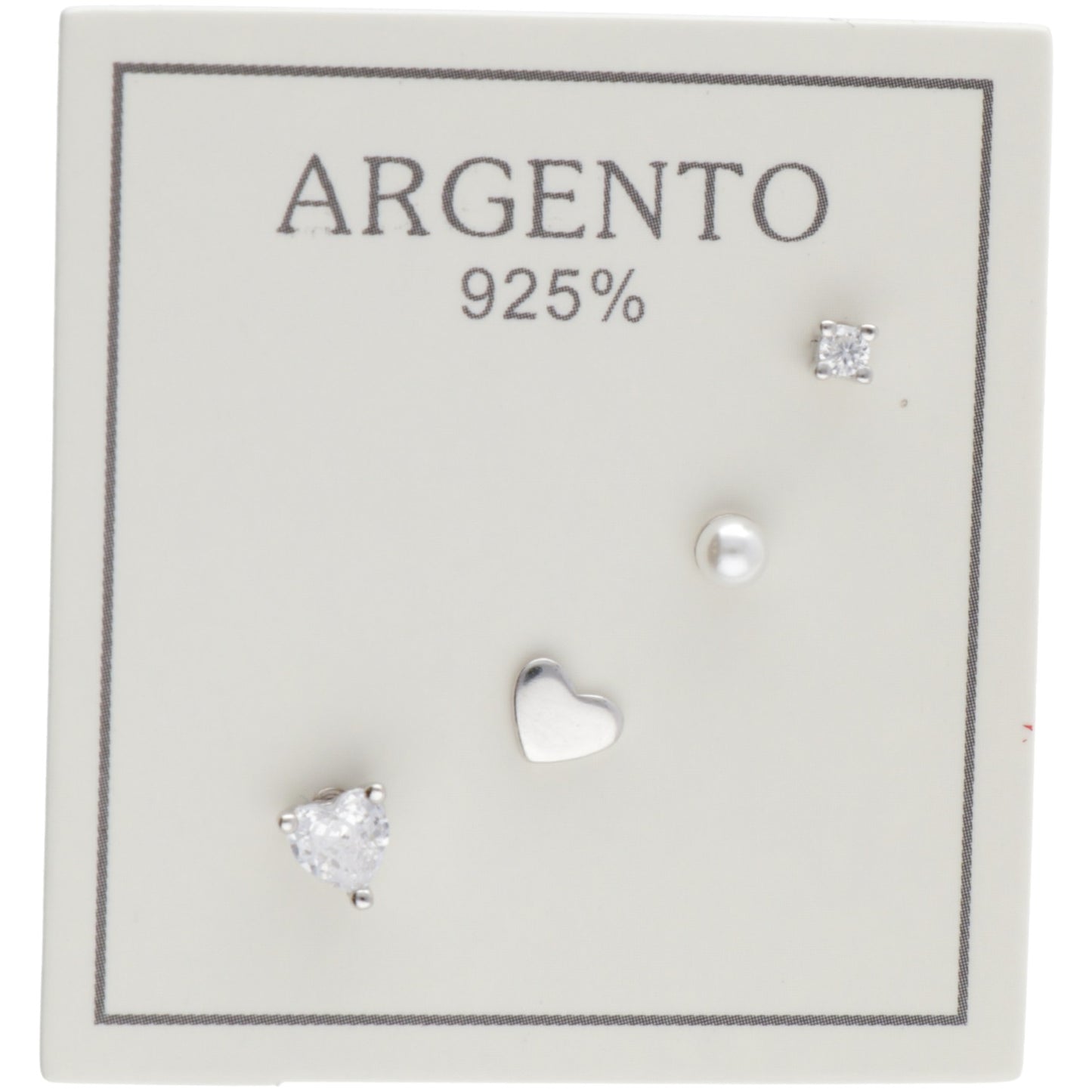 SET ORECCHINI CUORI PERLA E ZIRCONE