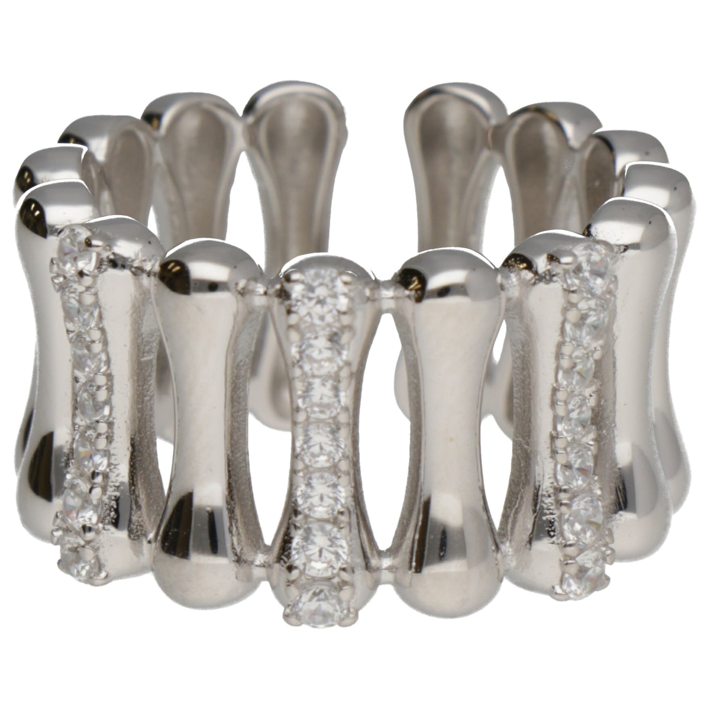 ANELLO APERTO CON ZIRCONI