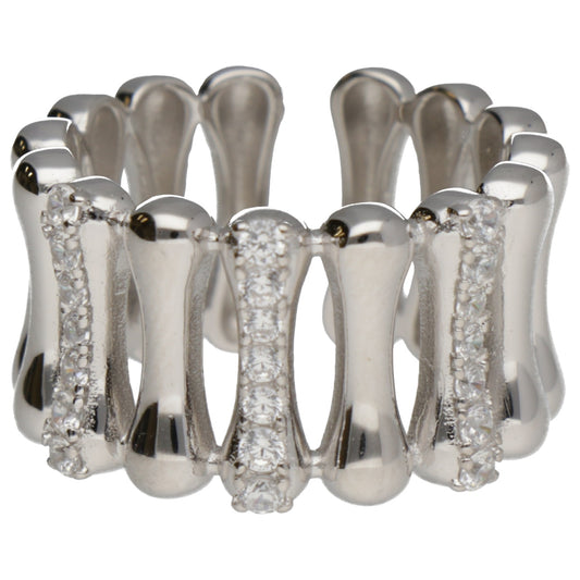 ANELLO APERTO CON ZIRCONI