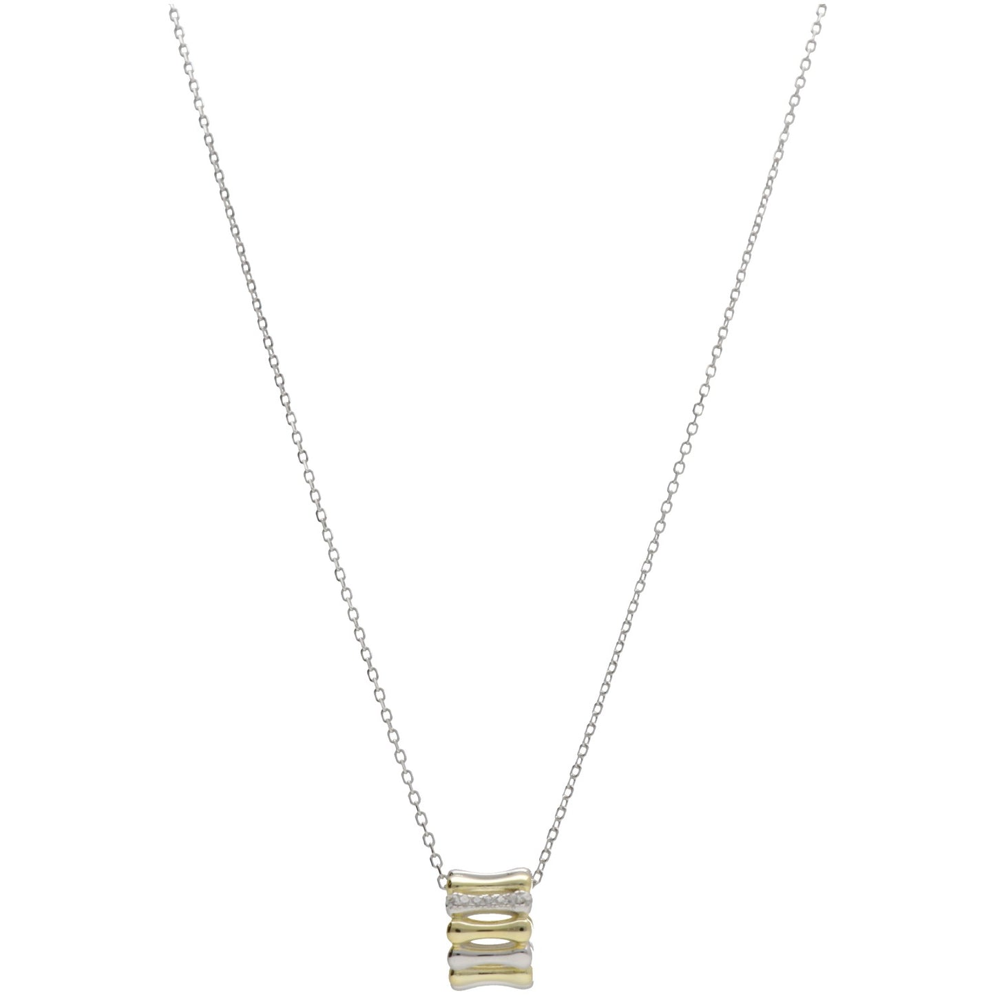 COLLANA CON CERCHIO LAVORATO E ZIRC
