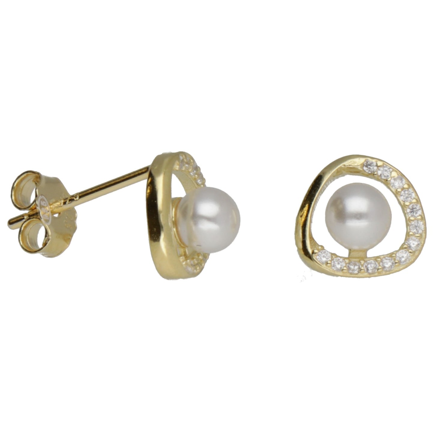 OR CERCHIO CURVO CON PERLA CENTRALE