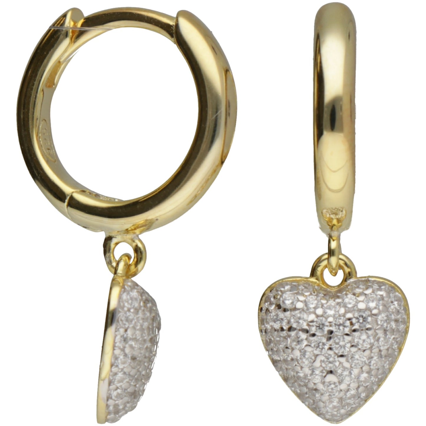 CERCHI CON CUORE ZIRCONI 12MM