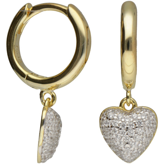 CERCHI CON CUORE ZIRCONI 12MM