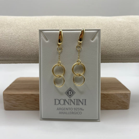 OR PENDENTE DOPPIO CERCHIO LAVORATO