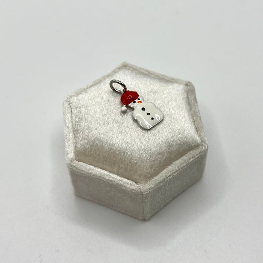 CIONDOLO PUPAZZO DI NEVE SMALTO