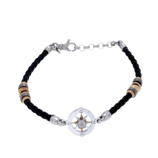 BR UOMO CORDA IN PELLE INTRECCIATA CON ELE CENTR