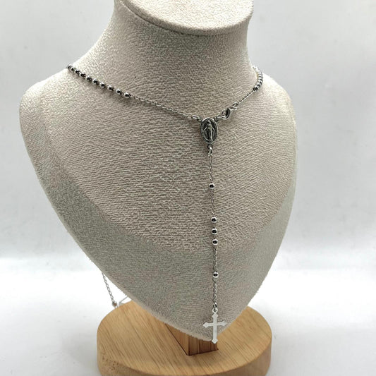 CL ROSARIO CON MADONNA + CROCE PALLINE 3MM