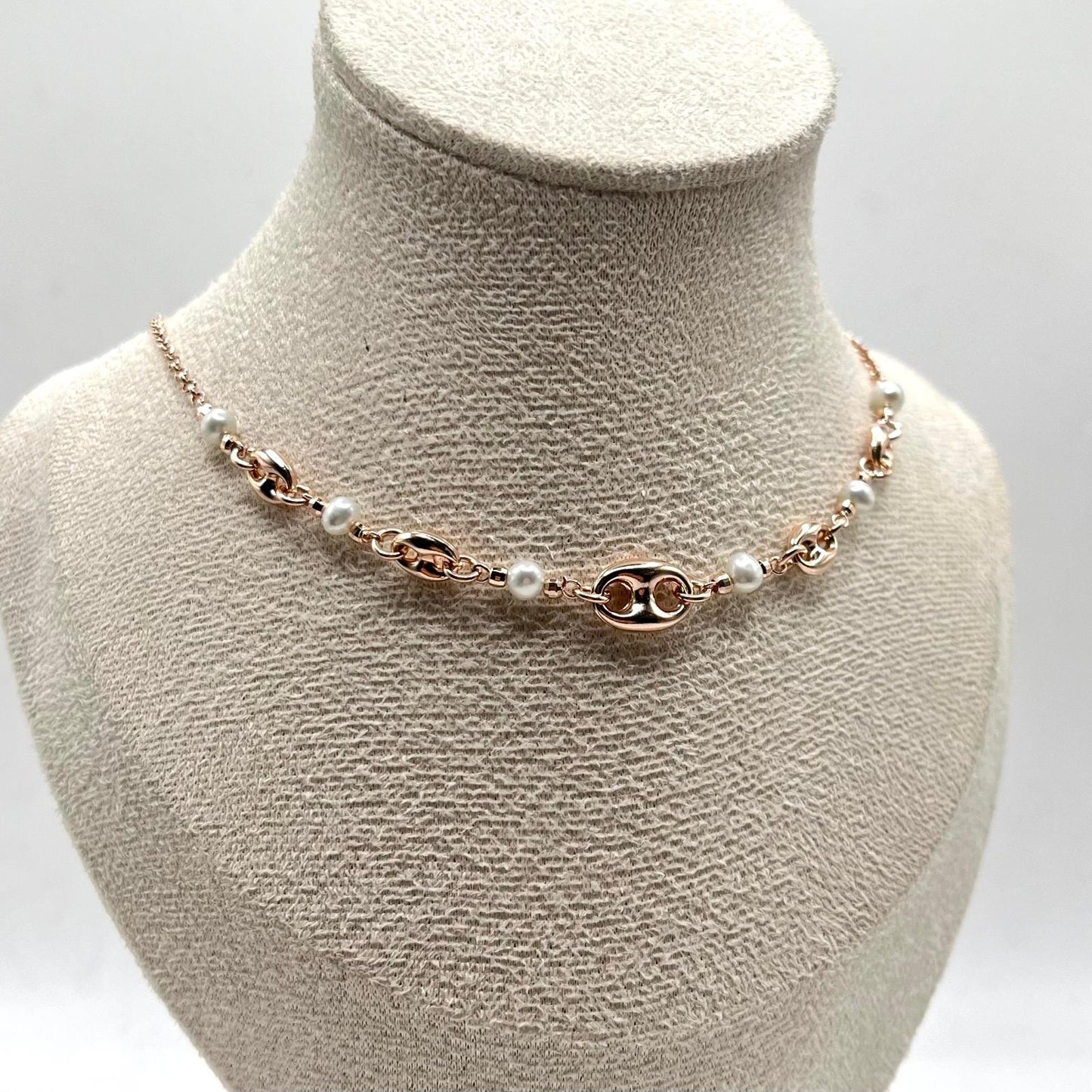 CL CON PERLE E MAGLIA MARINA