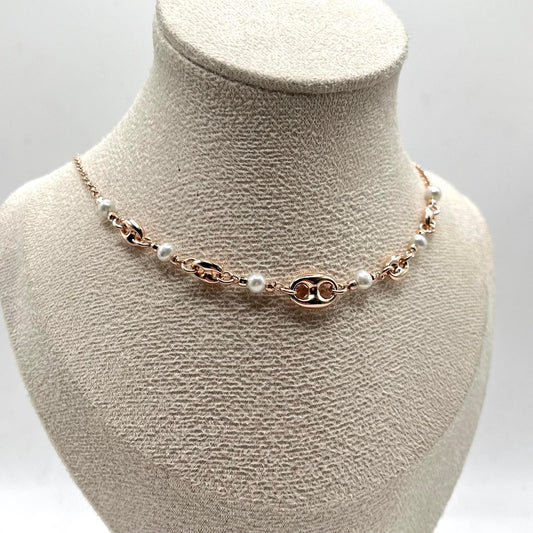 CL CON PERLE E MAGLIA MARINA