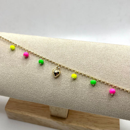 BR PERLINE FLUO CHARM CUORE