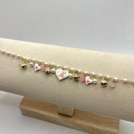 BR PERLINE CUORE SMALTATI STELLINE BOMB