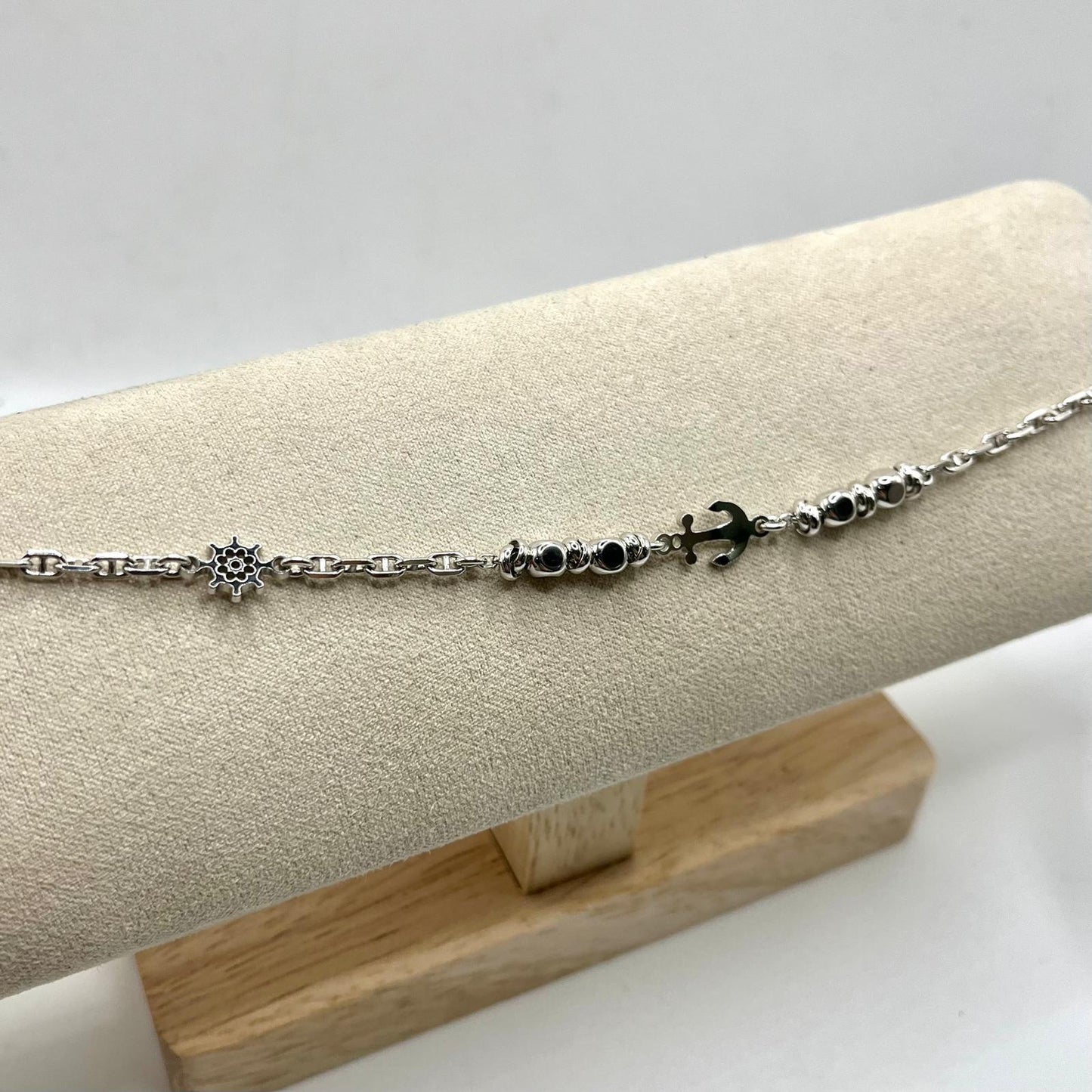 BR UOMO ANCORA CON PEPITE E TIMONE