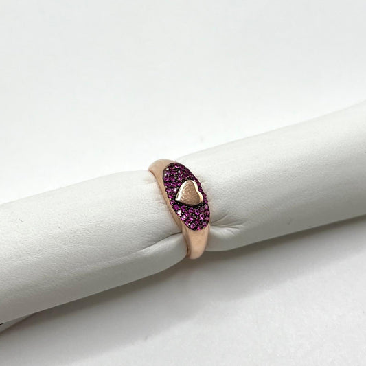 AN BARRETTA ZIRC ROSA CON CUORE