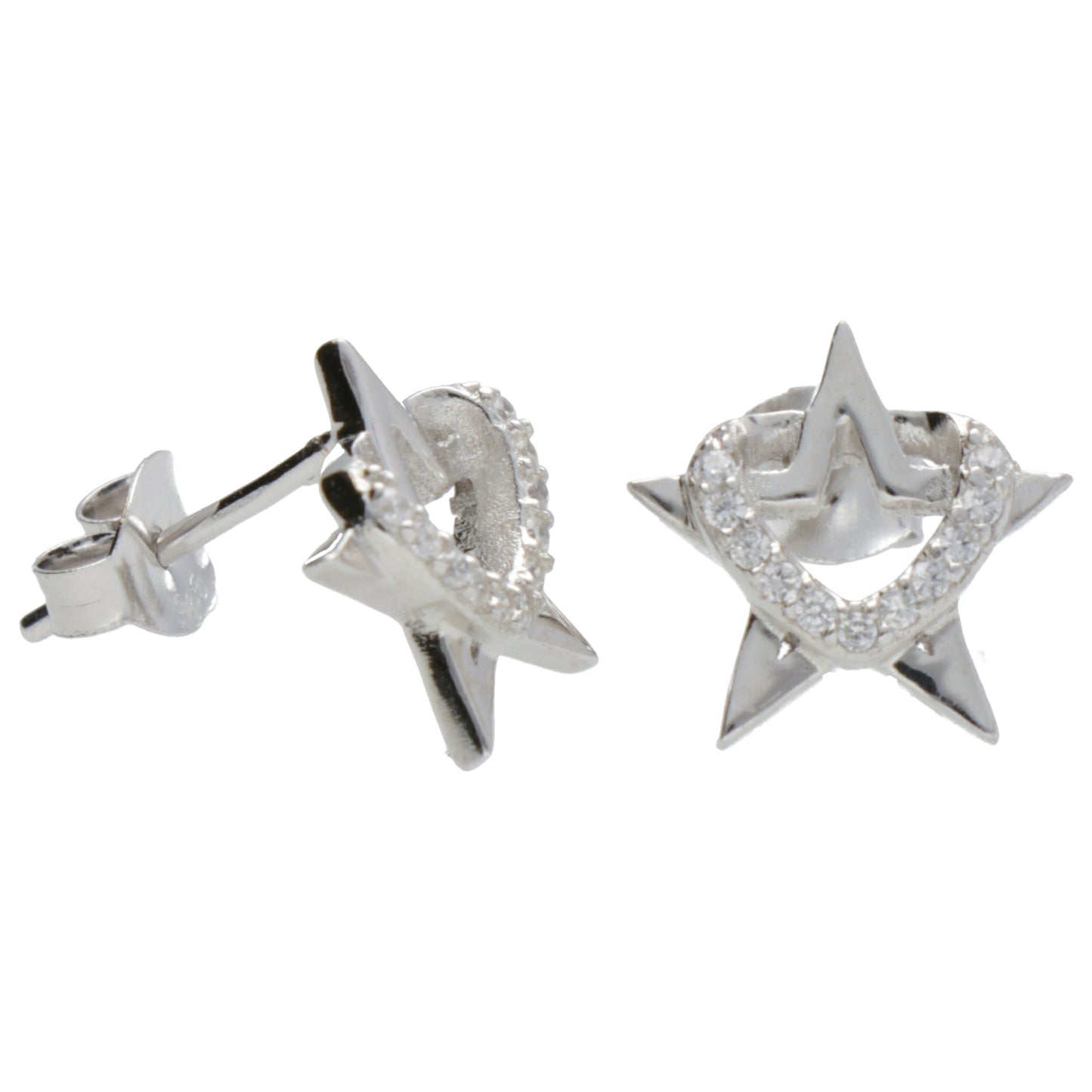 OR INTRECCIO STELLA E CUORE ZIRCONI