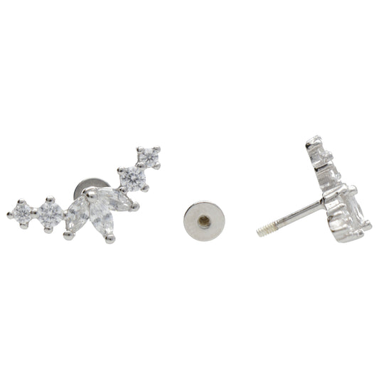 PIERCING CON ZIRCONI CHIUSURA A VITE