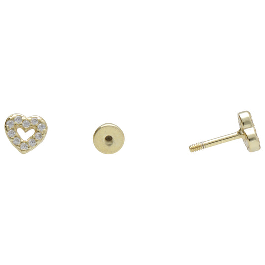 PIERCING CUORE ZIRC CON CHIUSURA A VITE