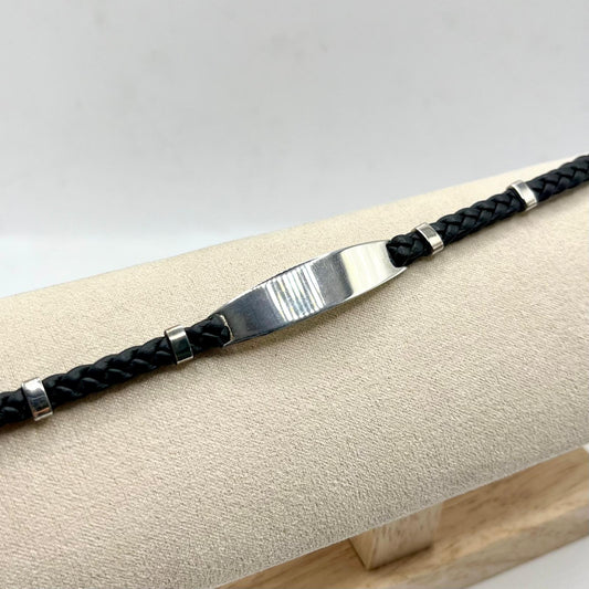 BR CORDINO INTRECCIATO E TARGA 4X1CM