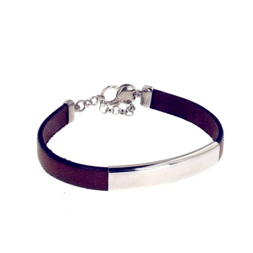 BR UOMO PELLE E TARGA 4X0,8 CM