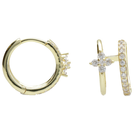 OR DOPPIO FILO  CON ZIRC E FIORE