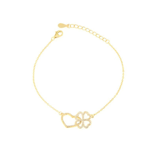 BR CUORE E QUADRIFOGLIO INTRECCIO