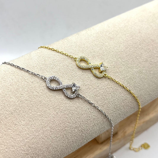 BR INFINITO ZIRC CON PIETRA CUORE