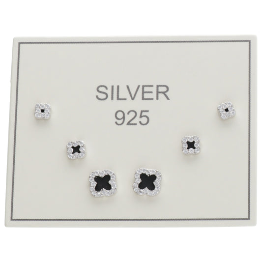 SET OR QUADRIFOGLIO SMALTO NERO