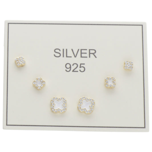 SET OR QUADRIFOGLIO SMALTO BIANCO