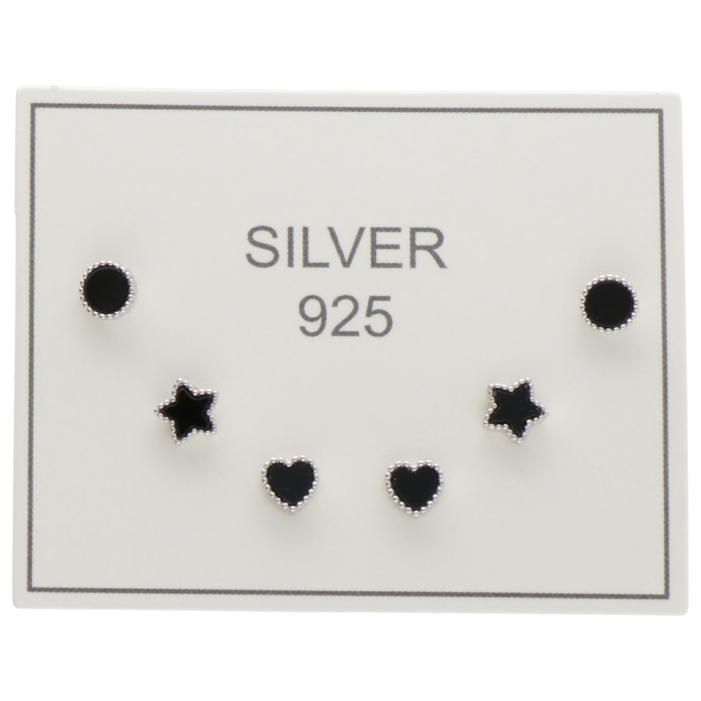 SET OR NERO STELLE CUORE CERCHIO