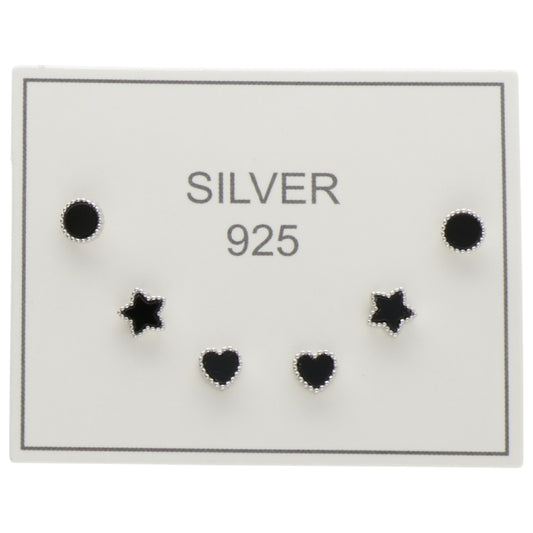 SET OR NERO STELLE CUORE CERCHIO