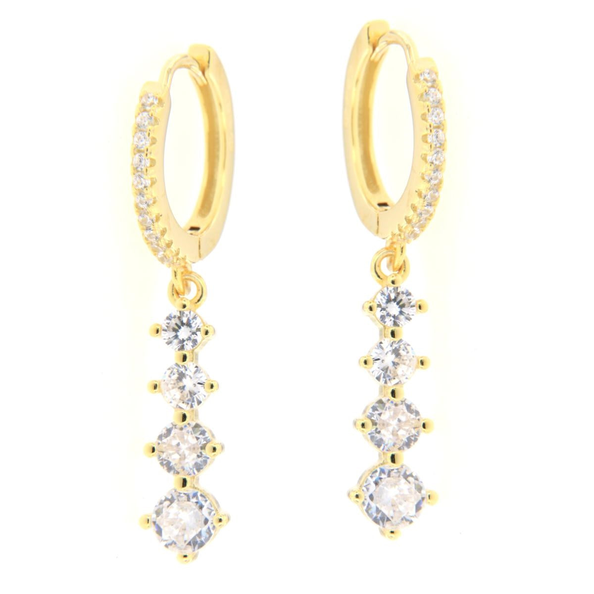 OR CAMP ZIRC CON 4 ZIRC PENDENTI SCALATI