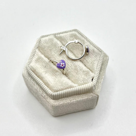 OR CAMPANELLA CON CUORE SMALTO VIOLA