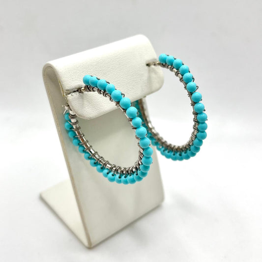 OR CERCHIO APERTI CON PALLINE LISCE 4CM