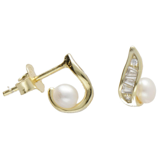 OR SPIRALE CON PERLA E ZIRCONI