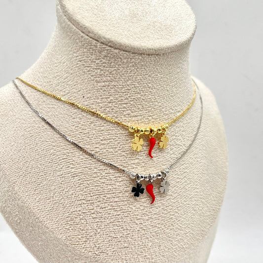 CL CORNO 2 QUADRI PALLINE DIAMANTATE