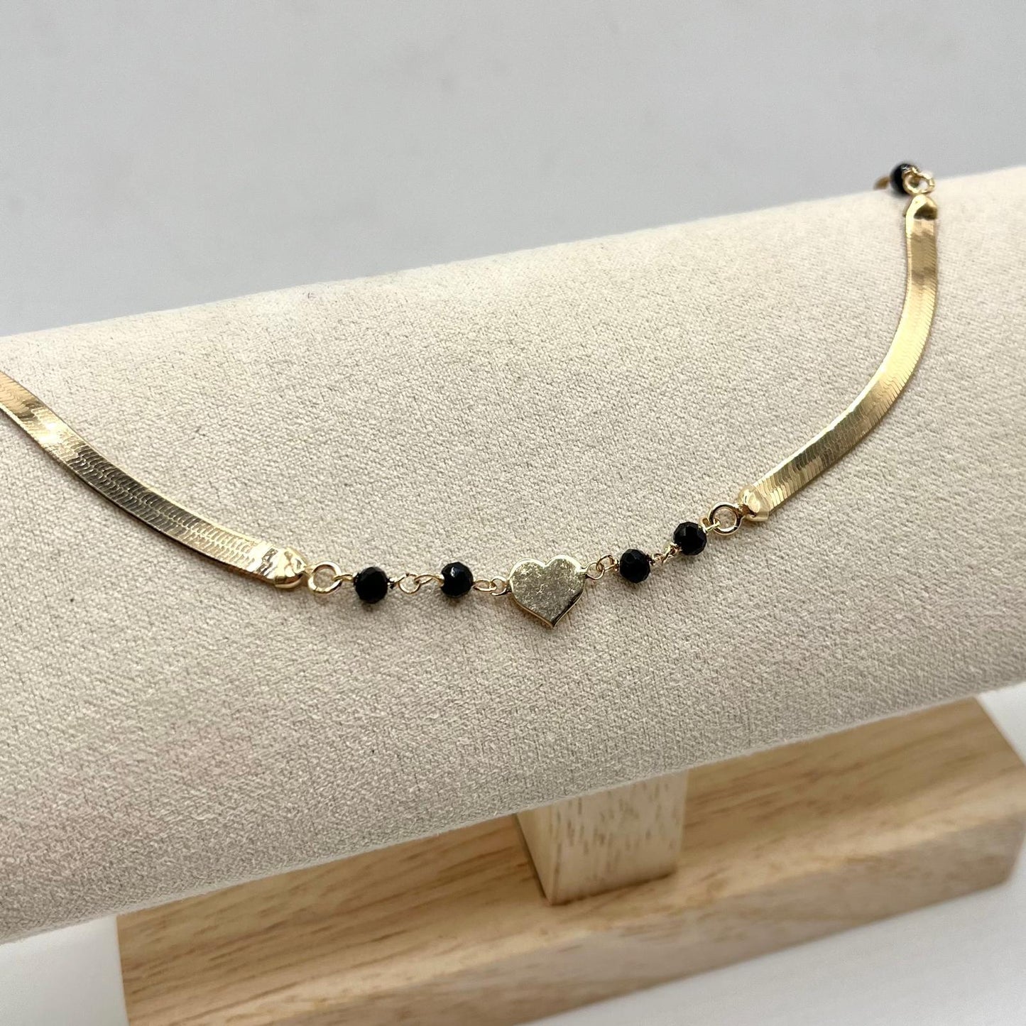 BR SNAKE CON CUORE E PERLINE