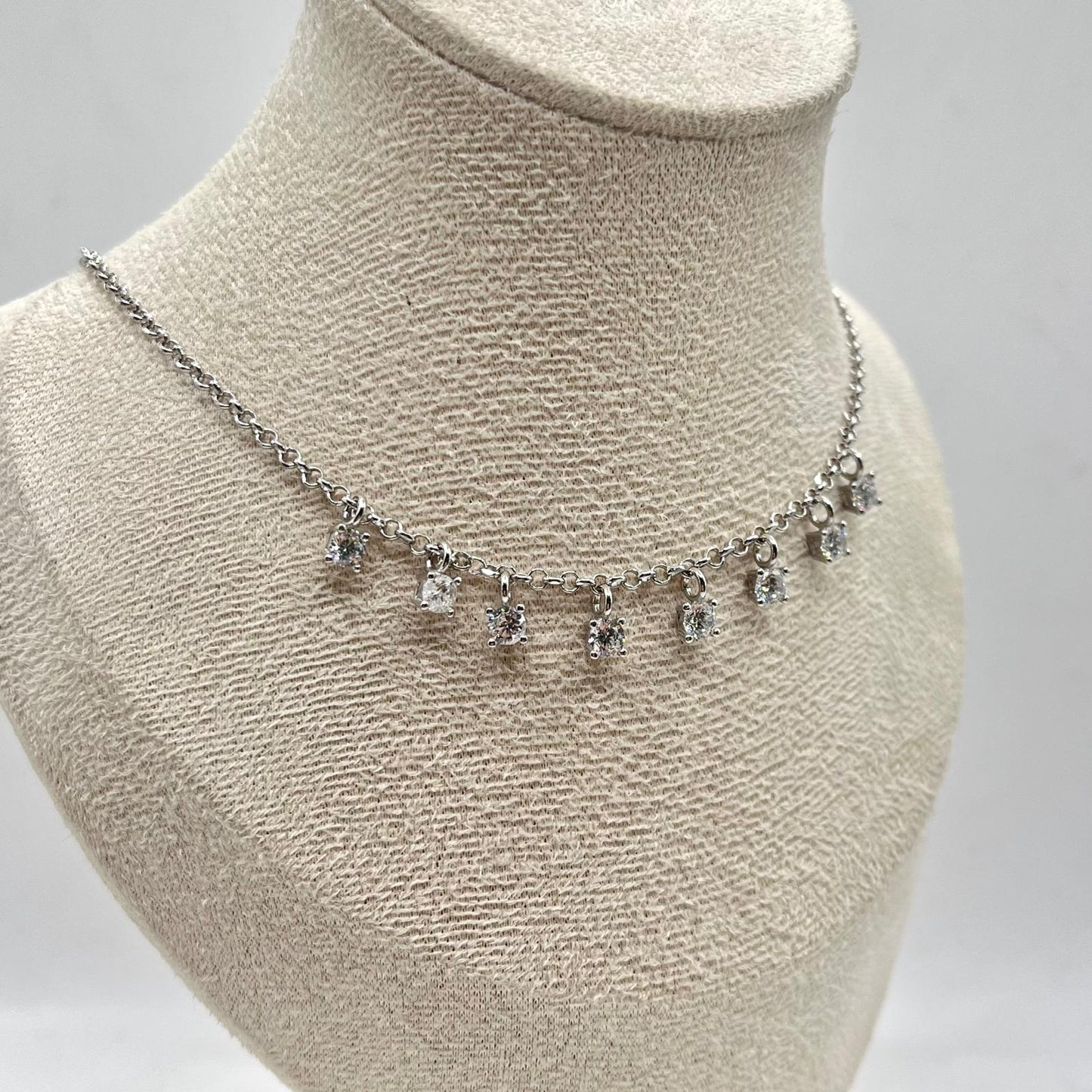 COLLANA 8 ZIRC BIANCHI
