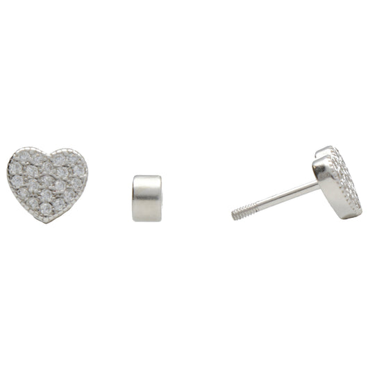 PIERCING CUORE ZIRCONI CON CHIUSURA A VITE