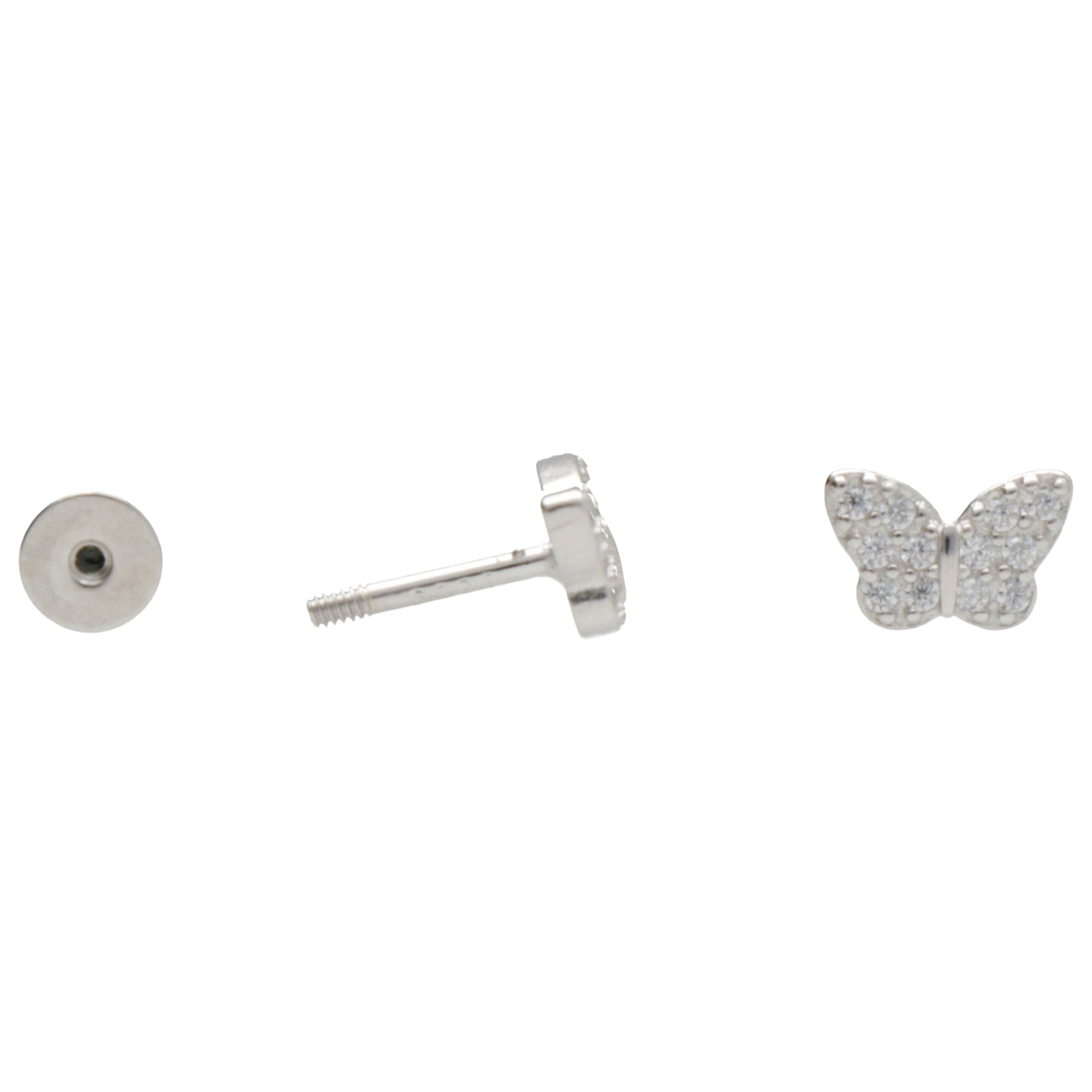 PIERCING FARFALLA ZIRC CHIUSURA A VITE